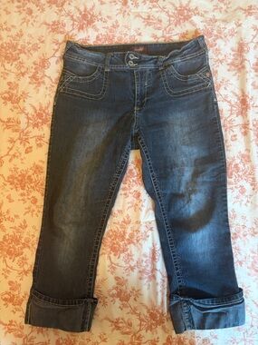 Angels Dark Blue Capris Jeans